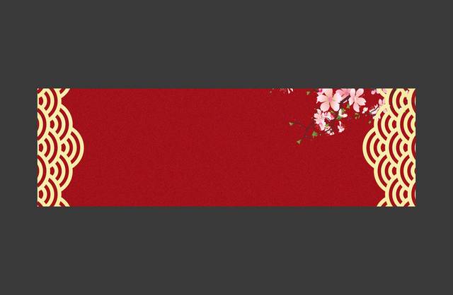 红色金边花纹素材banner背景
