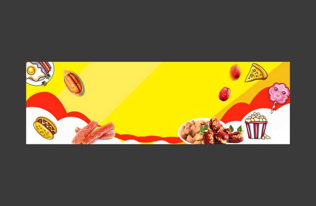 卡通美食素材banner背景