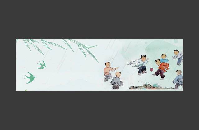 古风蹴鞠素材banner背景