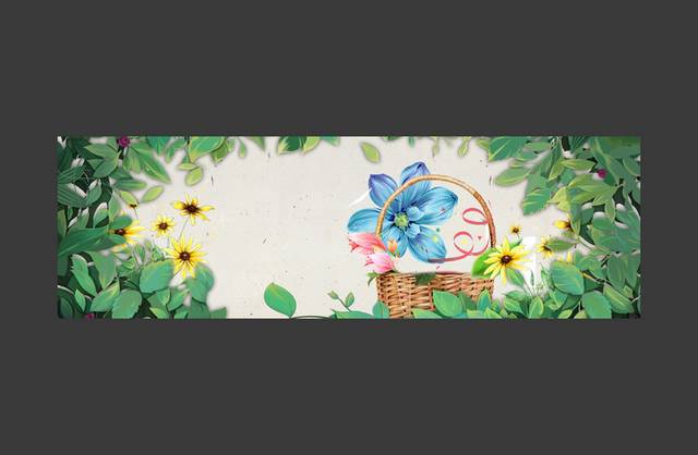 清新花卉背景banner