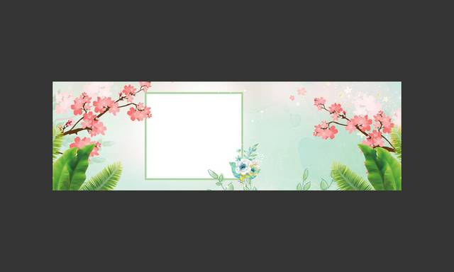 水彩花朵banner背景模板