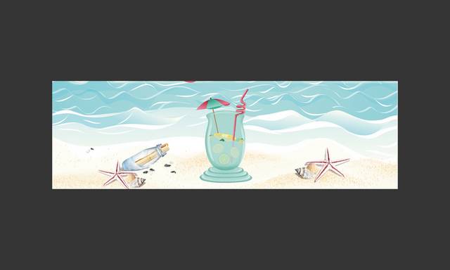 海边果汁banner背景模板