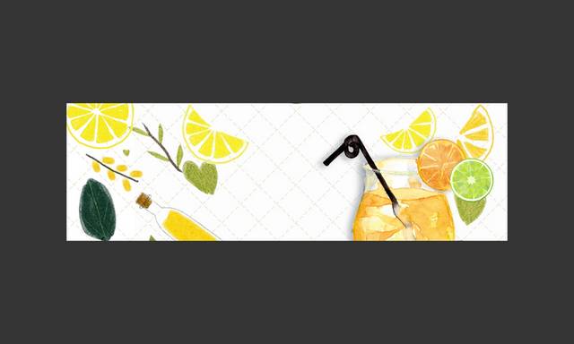手绘橙汁banner背景模板