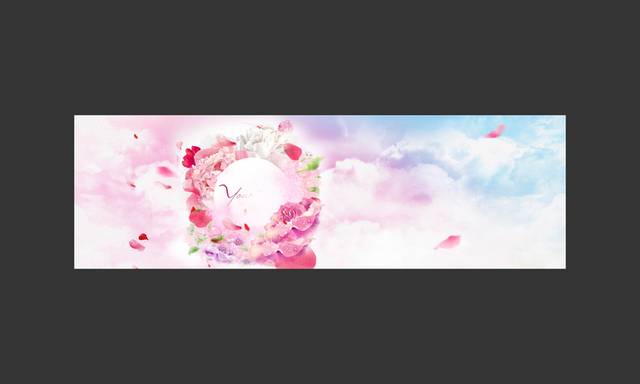 Banner背景创意花圈素材 图品汇