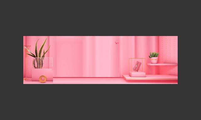 粉红色banner背景设计素材