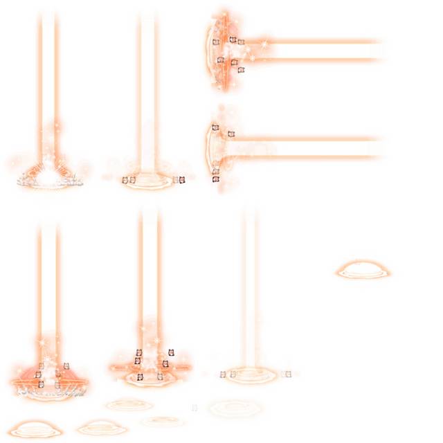 橘色闪耀光柱游戏光效