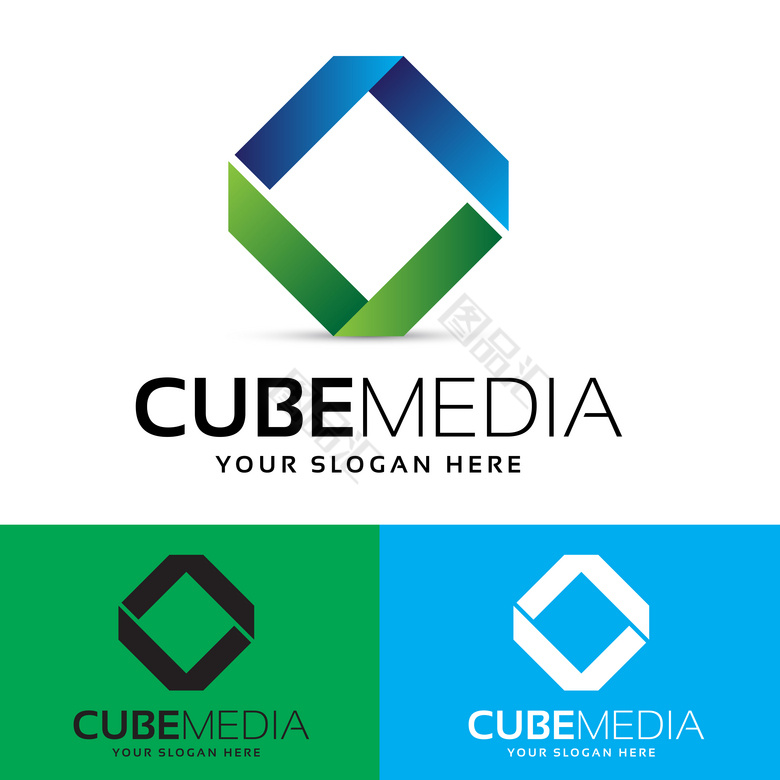 图品汇 设计元素 图标元素 双色正方形logo logo 图标 标志 企业logo