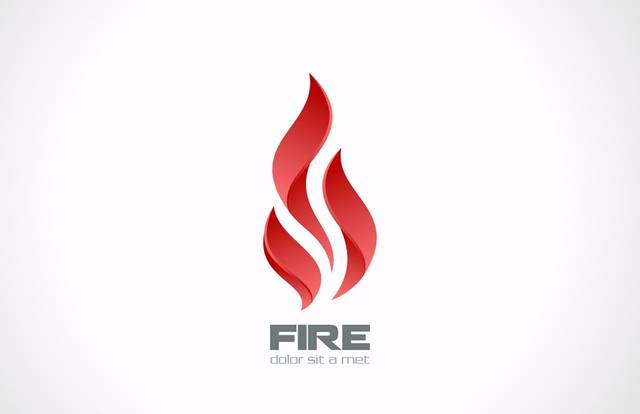 红色抽象火焰logo