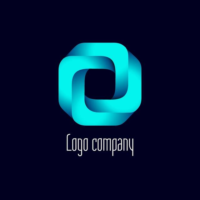 浅蓝色立体创意logo