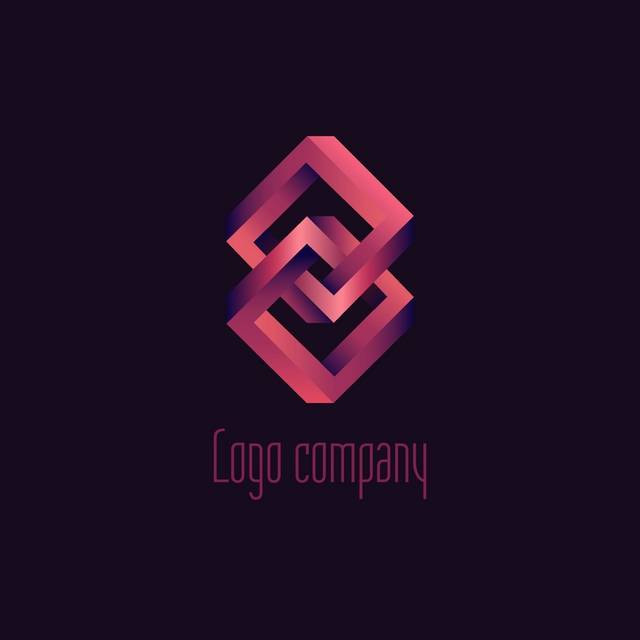 红色立体创意风logo