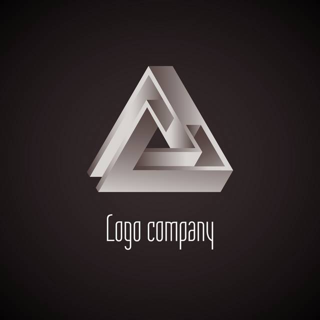 金属色三角变形logo