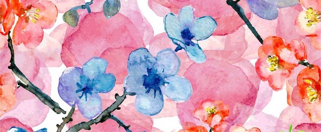 手绘水彩花朵背景