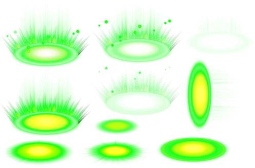 耀眼绿光圈游戏光效素材