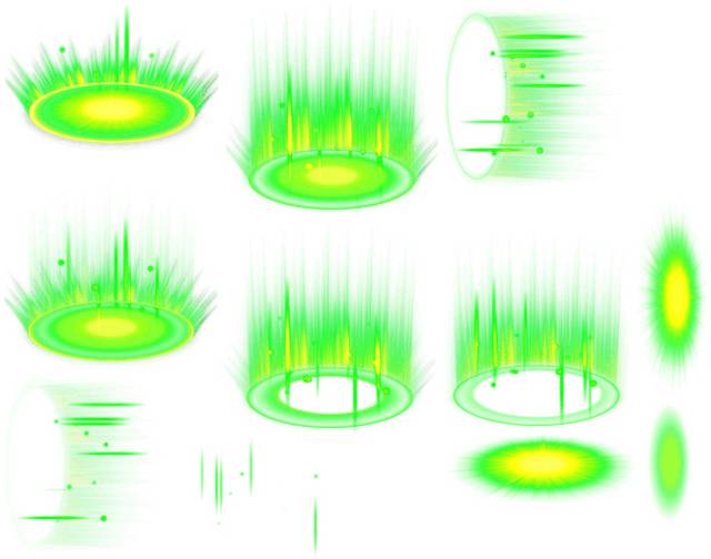 绿色光圈游戏光效素材