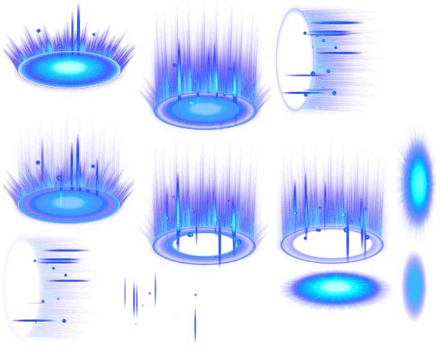 蓝色光圈游戏光效素材