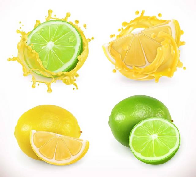 手绘柠檬水果素材