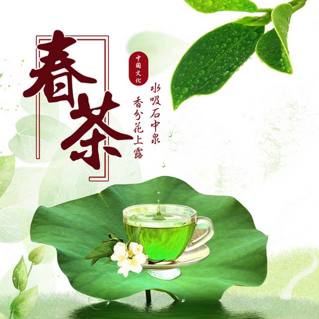 绿色春茶电商主图