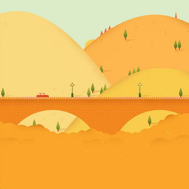橙色大桥电商主图背景