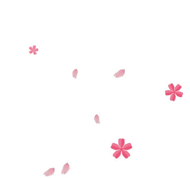 粉色卡通花漂浮素材