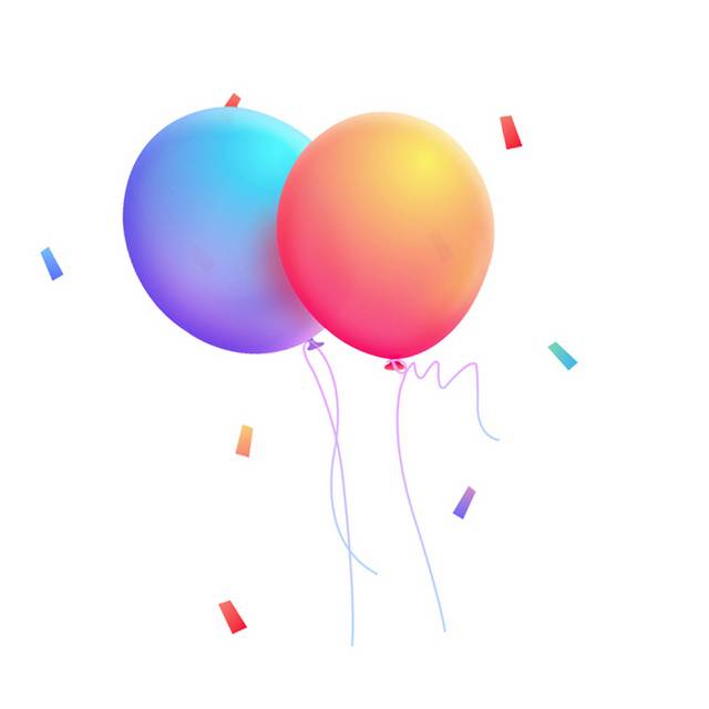 彩色气球漂浮素材