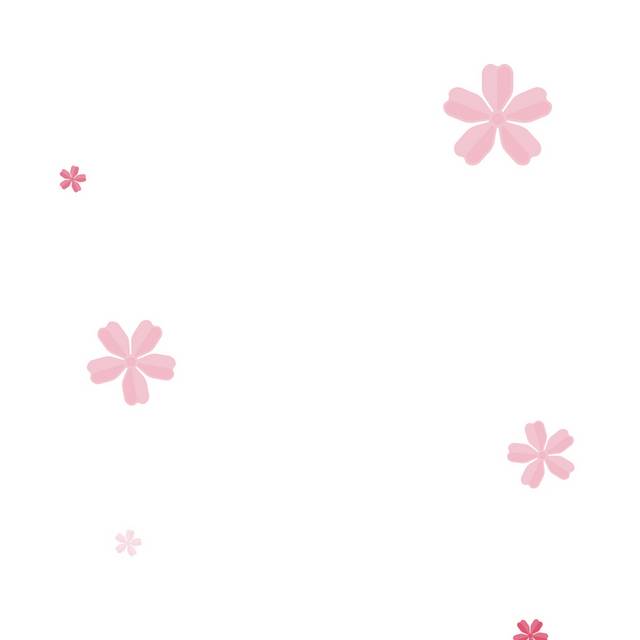 卡通粉色花朵漂浮素材