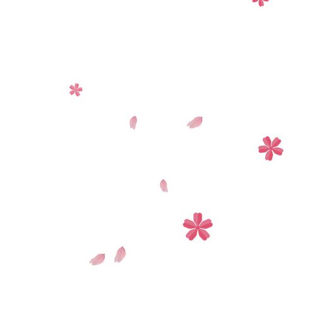 卡通粉色花朵漂浮素材