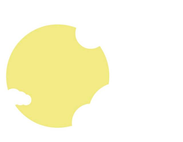 黄色圆月漂浮素材