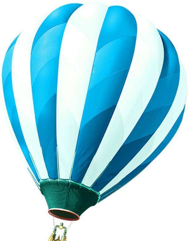 蓝色热气球漂浮素材