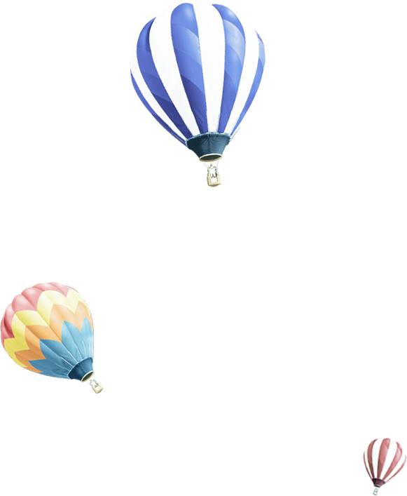 彩色热气球漂浮素材