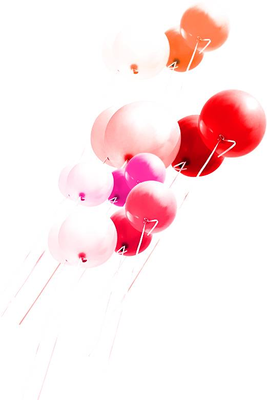 红白气球漂浮素材