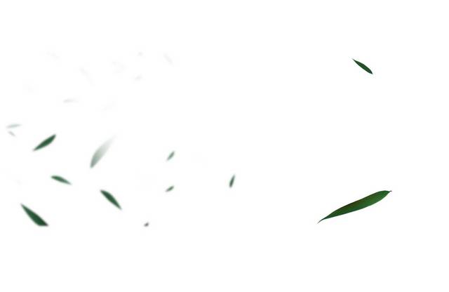 墨绿竹叶漂浮素材