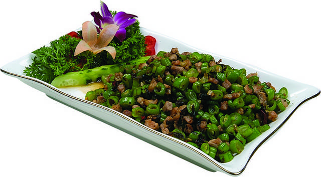 美味的榄菜肉沫四季豆美食图片