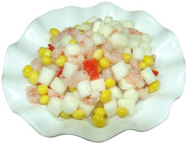 山药百果炒虾仁图片