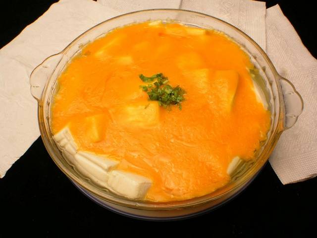 咸蛋黄蒸豆腐图片