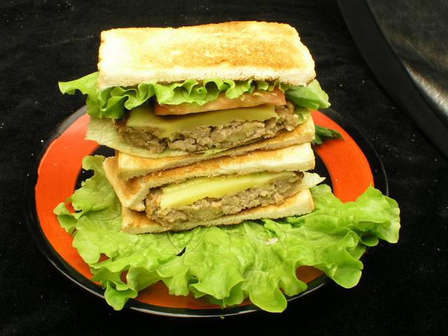 奶酪汉堡三明治食物图片