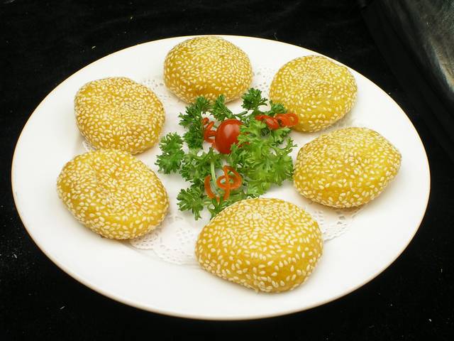 圆形南瓜饼食物图片