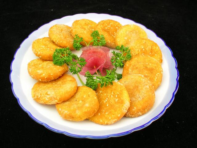 金色南瓜饼食物图片