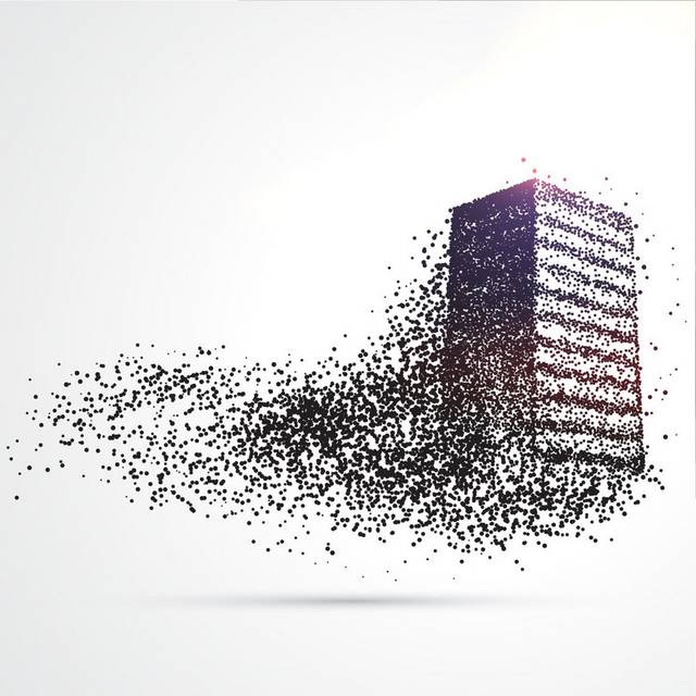 高楼建筑粒子效果图