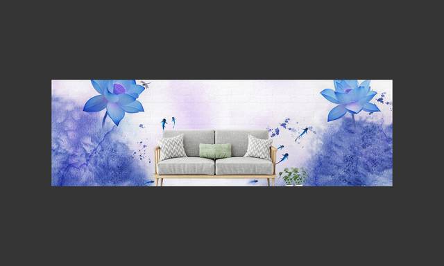 紫色花朵沙发banner背景