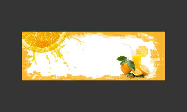 清新橙汁banner背景