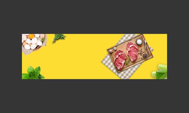 黄底食物banner背景