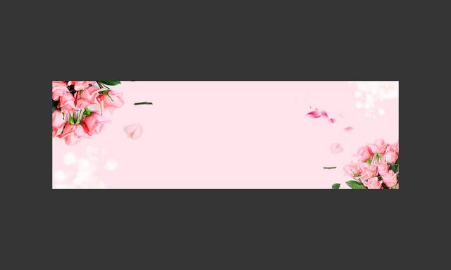 浅粉色玫瑰banner背景