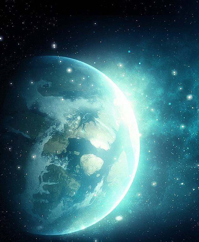 蓝色光点梦幻地球h5背景