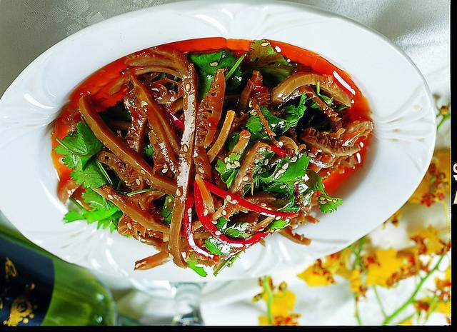 精美香菜拌牛肚图片