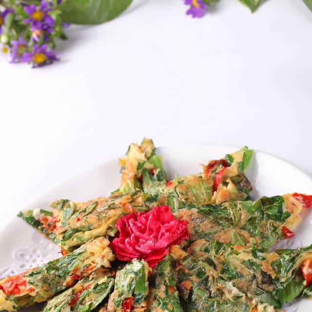 生煎菠菜美食图片