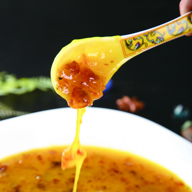 金瓜汁烩桃膏美食图片