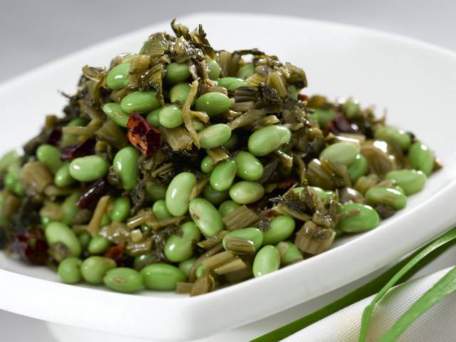 雪菜拌毛豆图片