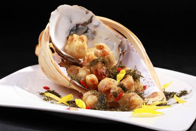 苔香牡蛎美食图片