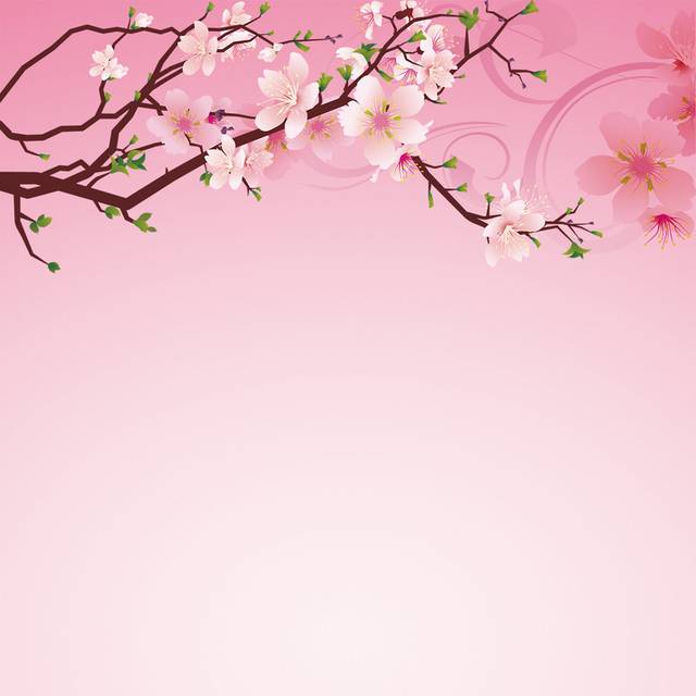 粉底桃花枝h5背景