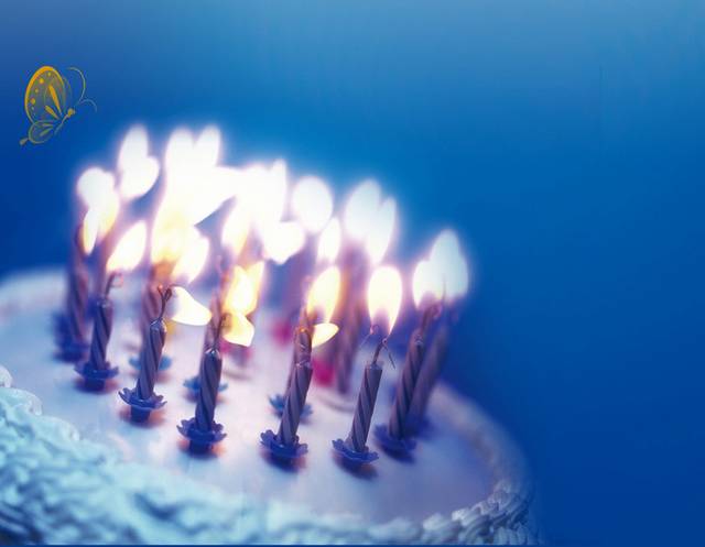 蓝色蜡烛蛋糕h5背景